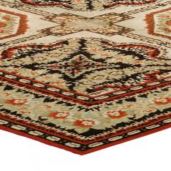 Doris Leslie Blau Collection Bassarabian Floral Beige Brown Orange Handmade Rug - 3578378