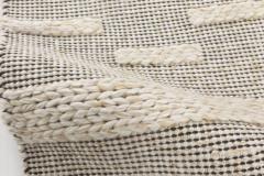 Doris Leslie Blau Collection Bauer Geometric Beige Black Handmade Wool Rug I - 3579336
