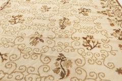 Doris Leslie Blau Collection Bessarabian Style White Beige Brown Wool Rug - 3579399