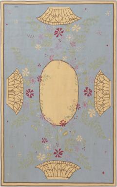 Doris Leslie Blau Collection Blue Abusson Style Floral Wool Rug by Thomas Jayne - 3578571