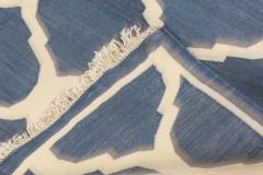 Doris Leslie Blau Collection Bold Indian Dhurrie Blue White Handmade Cotton Rug - 3578338