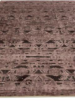 Doris Leslie Blau Collection Bold Indian Lilac Plum Handwoven Silk Wool Rug - 3578911