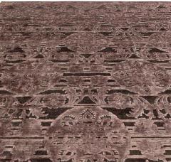Doris Leslie Blau Collection Bold Indian Lilac Plum Handwoven Silk Wool Rug - 3578912