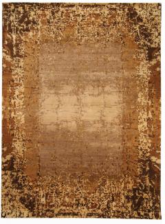 Doris Leslie Blau Collection Brown and Gold Elements Rug - 3586935