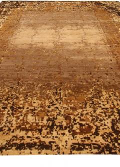 Doris Leslie Blau Collection Brown and Gold Elements Rug - 3586936