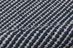 Doris Leslie Blau Collection Contemporary Blue Striped Flat Weave Wool Rug - 3579445