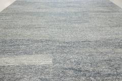 Doris Leslie Blau Collection Contemporary Blue White Flat Weave Wool Rug - 3579448