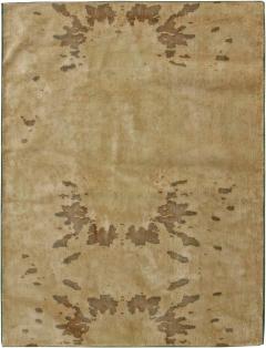 Doris Leslie Blau Collection Contemporary Chestnut Beige Hand Knotted Silk Rug - 3578687