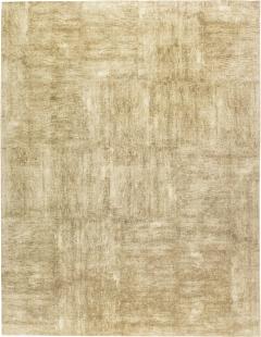 Doris Leslie Blau Collection Contemporary Gold Beige Handmade Wool Silk Rug - 3578767