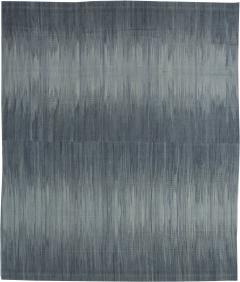 Doris Leslie Blau Collection Contemporary Muted Silver Blue Flat Weave Wool Rug - 3578199