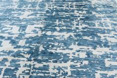 Doris Leslie Blau Collection Contemporary Oversized Blue White Aqua Element Rug - 3578206