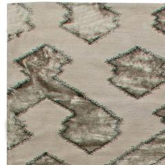 Doris Leslie Blau Collection Contemporary Silver Gray Hand Knotted Wool Silk Rug - 3578093