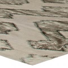 Doris Leslie Blau Collection Contemporary Silver Gray Hand Knotted Wool Silk Rug - 3578094