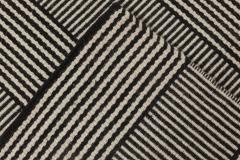 Doris Leslie Blau Collection Custom Flat Woven Wool Rug in Black White Stripes - 3578231