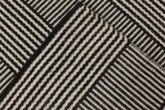 Doris Leslie Blau Collection Custom Flat Woven Wool Rug in Black White Stripes - 3578231