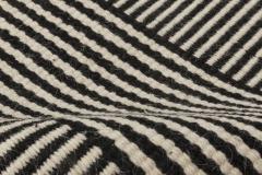 Doris Leslie Blau Collection Custom Flat Woven Wool Rug in Black White Stripes - 3578234