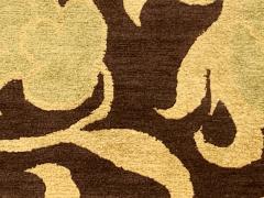 Doris Leslie Blau Collection European Inspired Gold Brown Handmade Wool Rug - 3579851