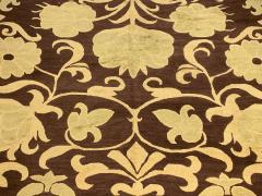 Doris Leslie Blau Collection European Inspired Gold Brown Handmade Wool Rug - 3579853
