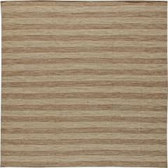 Doris Leslie Blau Collection Flat Weave Wool Rug in Brown and Beige Stripes - 3579881