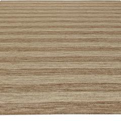 Doris Leslie Blau Collection Flat Weave Wool Rug in Brown and Beige Stripes - 3579882
