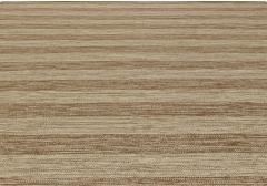 Doris Leslie Blau Collection Flat Weave Wool Rug in Brown and Beige Stripes - 3579883