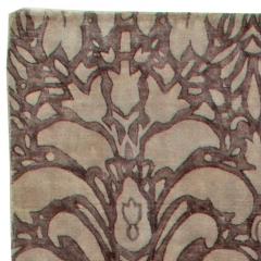 Doris Leslie Blau Collection Floral Design Handmade Wool Rug in Brown and Beige - 3578401