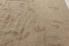 Doris Leslie Blau Collection Floral Design Needlepoint Eric Cohler Rug in Beige - 3578560