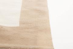 Doris Leslie Blau Collection Geometric Beige White Flat Weave Wool Modern Rug - 3578734