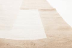 Doris Leslie Blau Collection Geometric Beige White Flat Weave Wool Modern Rug - 3578735