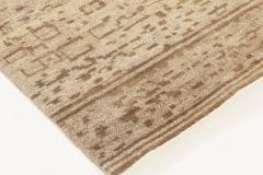 Doris Leslie Blau Collection Geometric Beige and Brown Handmade Hemp Rug - 3579935
