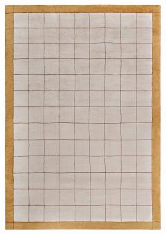 Doris Leslie Blau Collection Geometric Design Silk Rug in beige brown and white - 3578100