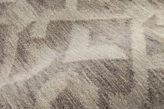 Doris Leslie Blau Collection Geometric Handmade Wool Runner in Brown and Beige - 3578748