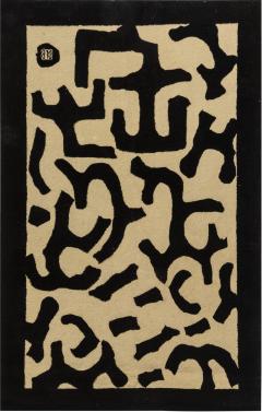 Doris Leslie Blau Collection Geometric Rug by Roderick N Shade in Beige Black - 3578307