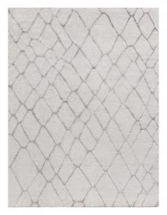 Doris Leslie Blau Collection Geometric Silver Gray Handmade Silk Rug - 3581025