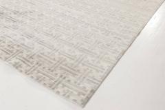 Doris Leslie Blau Collection Geometric Terra Gray Rug in Natural Wool - 3581031
