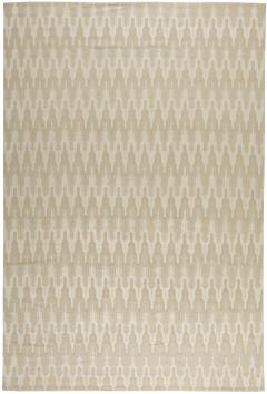 Doris Leslie Blau Collection Global Off White and Beige Hand Knotted Wool Rug - 3578888