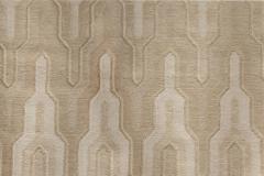 Doris Leslie Blau Collection Global Off White and Beige Hand Knotted Wool Rug - 3578889
