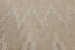 Doris Leslie Blau Collection Global Off White and Beige Hand Knotted Wool Rug - 3578890