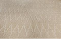 Doris Leslie Blau Collection Global Off White and Beige Hand Knotted Wool Rug - 3578891