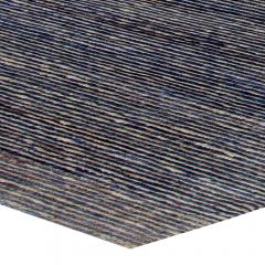Doris Leslie Blau Collection Hemp and Silk Rug in Indigo and Sky Blue Stripes - 3578941