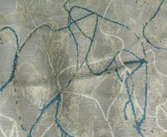 Doris Leslie Blau Collection High Quality Ink Ondulations Handmade Silk Wool Rug - 3578212
