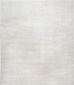 Doris Leslie Blau Collection High quality Contemporary Solid White Beige Rug - 3579978