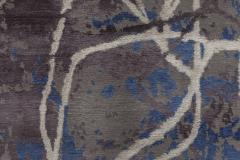 Doris Leslie Blau Collection Indigo and Brown Hand Spun Wool and Silk Rug - 3580035