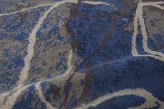 Doris Leslie Blau Collection Indigo and Brown Hand Spun Wool and Silk Rug - 3580038