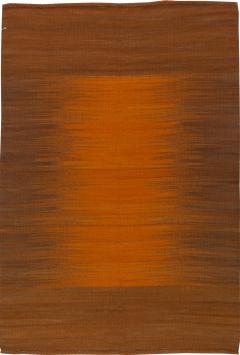 Doris Leslie Blau Collection Karatas Turkish Modern Orange Brown Bold Kilim Rug - 3578080