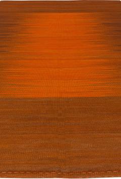 Doris Leslie Blau Collection Karatas Turkish Modern Orange Brown Bold Kilim Rug - 3578081