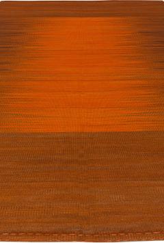 Doris Leslie Blau Collection Karatas Turkish Modern Orange Brown Bold Kilim Rug - 3578081