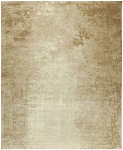 Doris Leslie Blau Collection Large Dusk Beige Handmade Silk Rug - 3581152