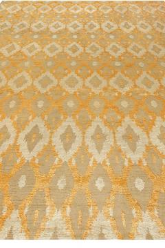 Doris Leslie Blau Collection Large One of a kind Bold Kasuri Handmade Wool Rug - 3578671