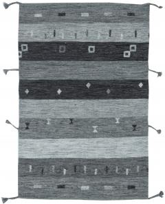 Doris Leslie Blau Collection Light and Dark Gray Flat Weave Wool Rug - 3581170